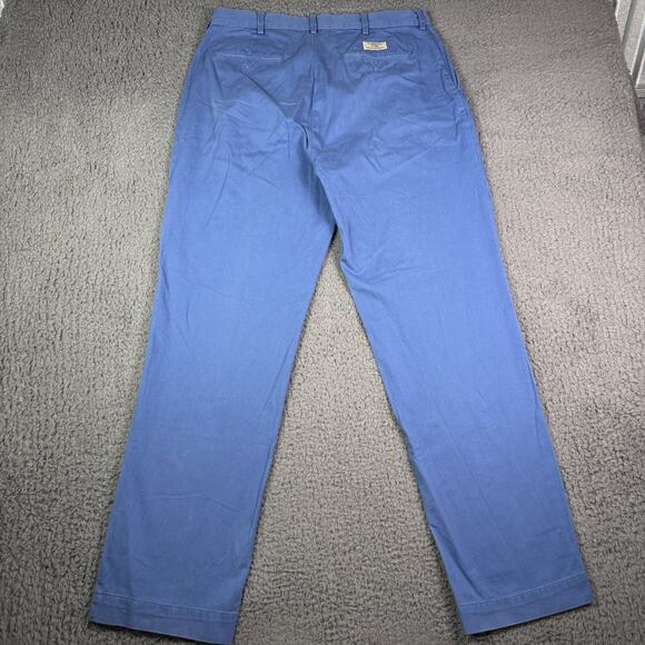 Vintage Polo Ralph Lauren Pants Mens 34x32 Blue Chino Flat Front Preppy Y2K - Picture 5 of 12